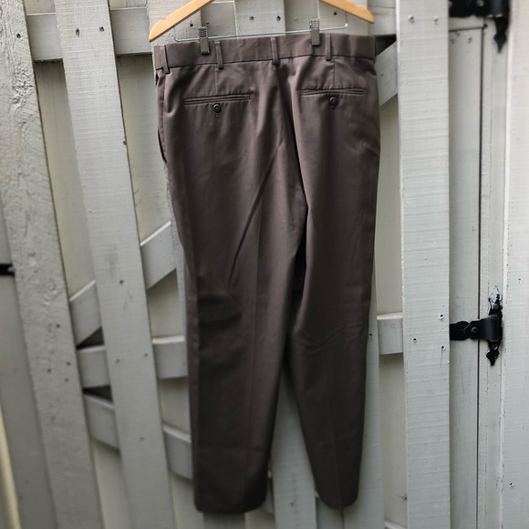 Stafford Performance Microfiber Classic Fit Flat Front Trousers - Picture 7 of 7